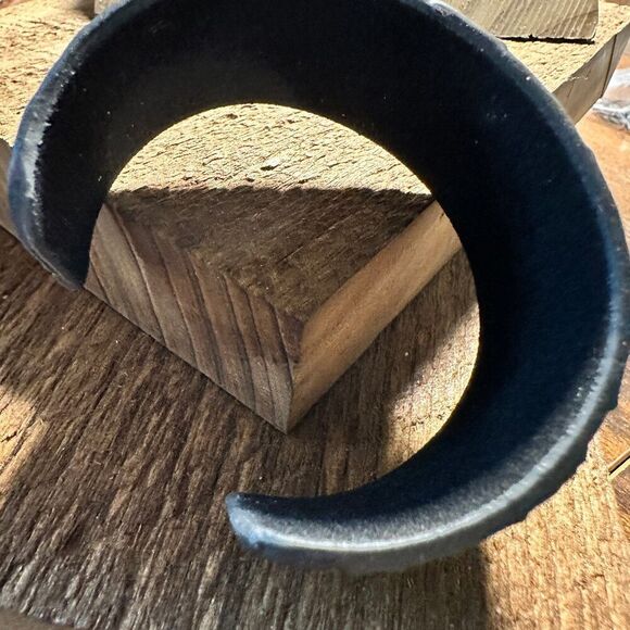 Boho Southwestern Leather Turquoise Floral Wide Cuff Bangle Bracelet, Ships in - Picture 3 of 11